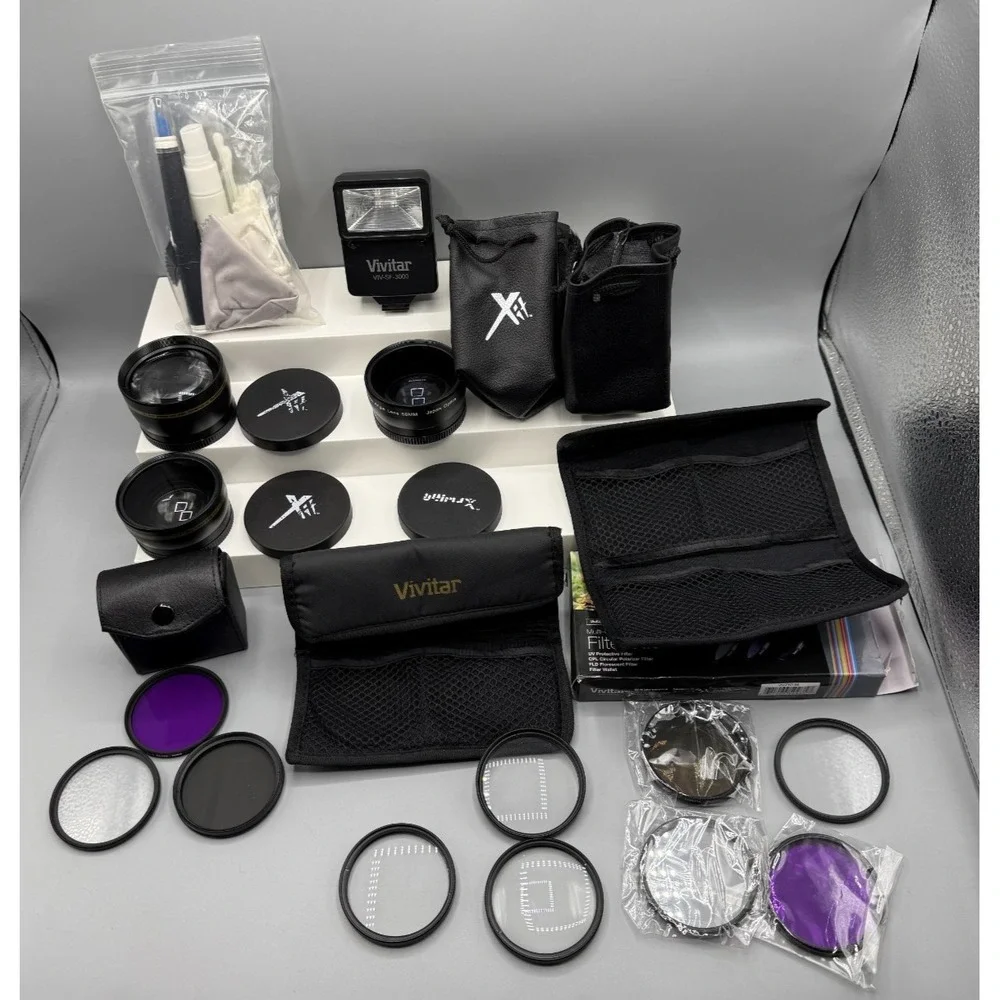 Mixed Lot of Camera Lenses+Accessories Vivitar, Ultimax, XIT Filters+